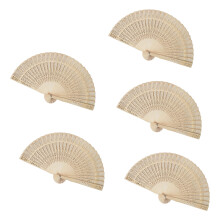 5PCS Handheld Wedding Fans Folding Fragrant Hand-The color of