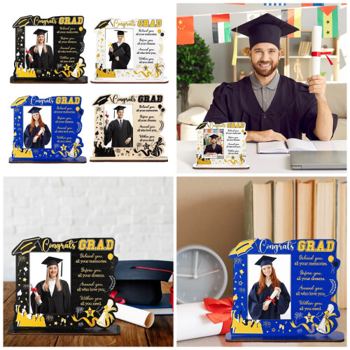 Graduation Wooden Photo Frame Commemorative Display Stand-White 2