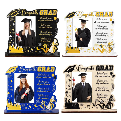 Graduation Wooden Photo Frame Commemorative Display Stand-White 1