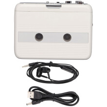 Lecteur de cassettes portable avec conversion MP3, streaming Bluetooth, lecture de cassettes en sens inverse automatique, son stéréo clair, charge
