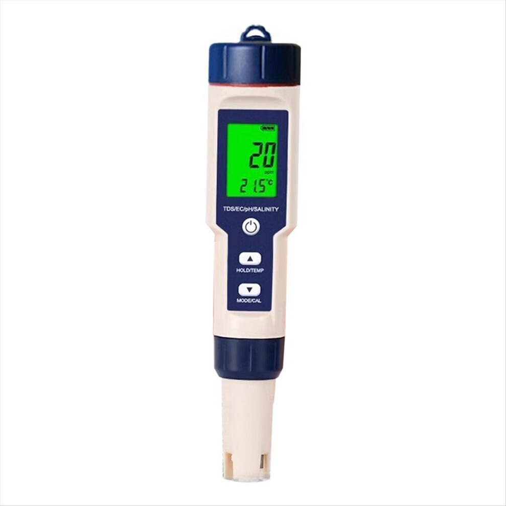 5 In 1 Ec Tds Salinity Temperature Ph Meter Water Quality Tester For Food Beverages Salt Content Aquarium Seawater Atc 4853316751298