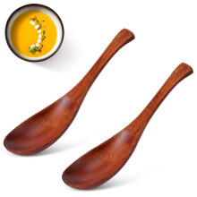 Wooden Spoons, Japanese Ramen Soup Spoon, 6.1 Inches, Short Handle