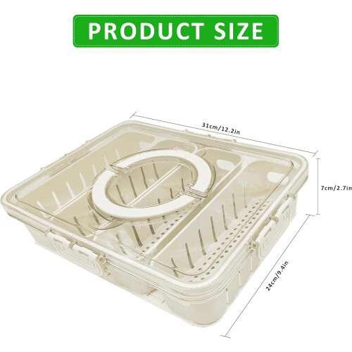 Snack Bowl with Lid, 4 Compartments for Sweets, Candy, Nuts, Fruit 2