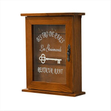 Cassetta portachiavi in legno, retrò, da parete, mobiletto con porta magnetica, resistente contenitore in legno massello con 6 ganci-A