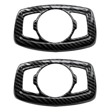 2X Carbon Fiber Headlight Lamp Cover Trim Control Button Frame for Ranger / Everest 2015-2021 Accessories