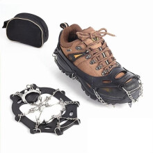 Stainless Steel Micro Spike Crampons ICE Snow Grips 1 Pair Traction Studs for Walking, Jogging, Hiking (Black,L)