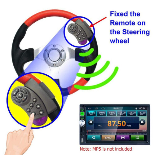 2X Universal Steering Wheel Wireless Remote Control 11 Buttons for Car CD DVD MP5 Player 1