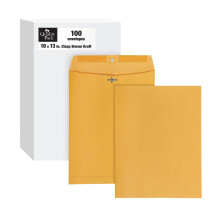 Laadukas Park 10"" x 13"" lukkokirjekuoret, raskaat 32 lb ruskea Kraft-kumilpp 100/laatikko (QUA37797)