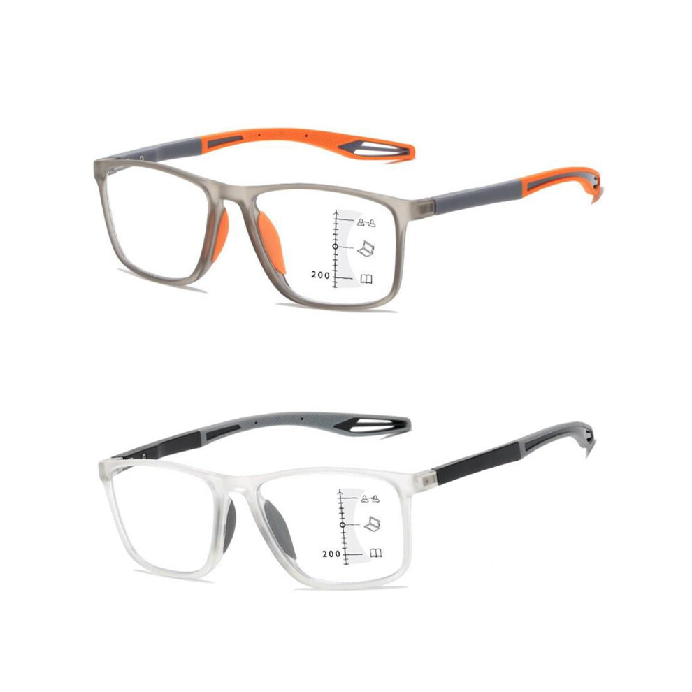 Gray Antiblue Progressive Reading Glasses, 1.0X4.0x, 1 Pair 2.5X