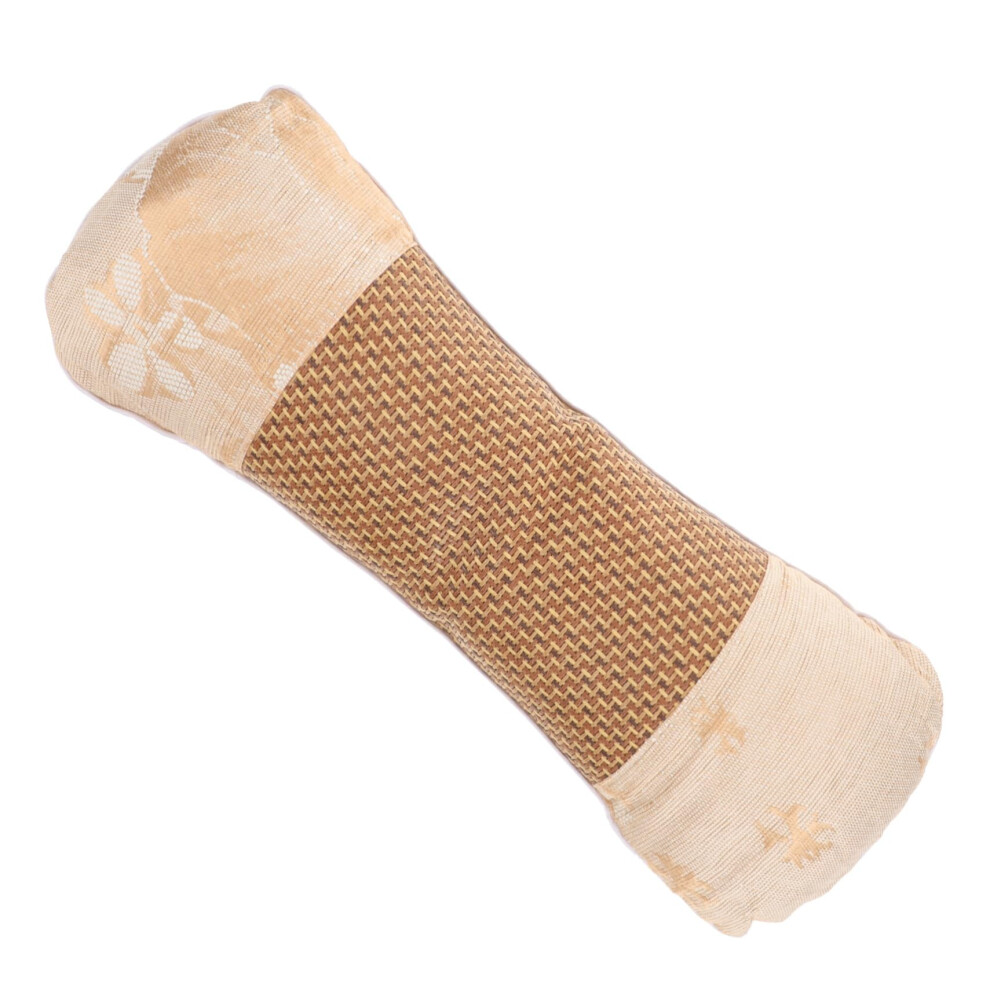 Ergonomic neck roll pillow with wormwood filling Cooling silk material Removable and washable Supports neck for a restful sleep