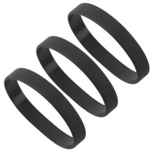 Pulseira de silicone elástica 3X Fashion, preta.