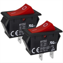 HY35C Drukknopschakelaar (verpakking van 2) - aan-uit 2-pins AC 125/250V 16/12A-tuimelschakelaar voor industriële elektrische