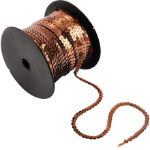 100 Yards Brauneer Sequin Stripes, 6 mm, Flat Sequin Ribbon, Trimming Cord