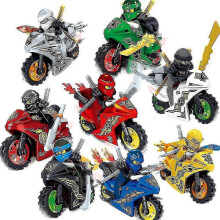 8Pcs Ninjago Motorcycle Set Minifigures Ninja Mini Figures Blocks Toys for Kids Fans Birthday Gifts
