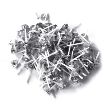 200 pieces prewaxed and labeled cotton candle wicks cores with metal base for scented tea lights