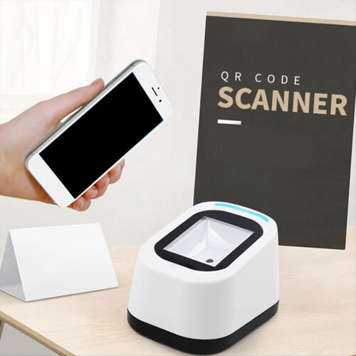 Wired Barcode Scanner USB Multi-Function Scan Hands-Free Scanning QR Code 1D and 2D Reader for Supermarkets/Shops 1