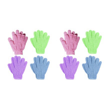 8 paar douche- en badhandschoenen, exfoliërende was, huid, spa-massage, lichaamsscrubber en reiniger