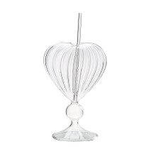 HeartShaped Cocktail Glass for Women, Night, Party, Home, Bar (Stripes)