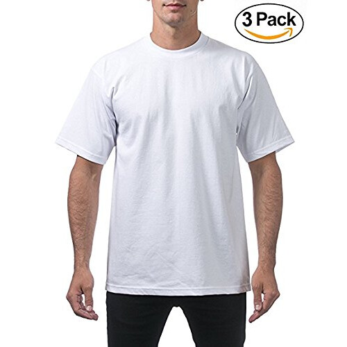 Pro Club Ανδρικό 3-Pack Βαρέων Υφασμάτων Κοντομάνικο T-Shirt, Λευκό, Μεσαίο 1