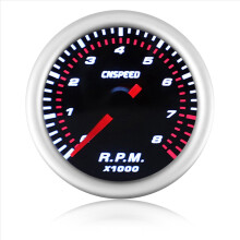 CNSPEED 2 inch 52 mm auto toerenteller tachometer 0-8000 tpm 12V universele motor witte led meterwijzer