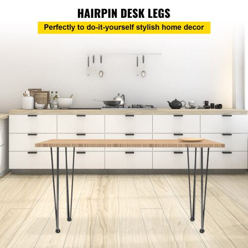 VEVOR VEVOR Μαύρα Πόδια Τραπέζι Hairpin 30" Σετ 4 Πόδια Γραφείου 880lbs Φορτίο 1