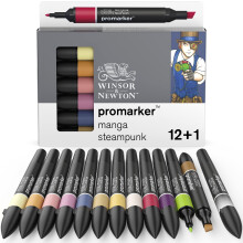 Winsor & Newton Promarker sada 12 manga Steampunk