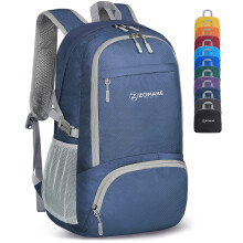 ZOMAKE Zaino leggero e ripiegabile Zaini da escursionismo pieghevoli da 30 litri Zaino pieghevole compatto resistente all'acqua per i viaggi (blu
