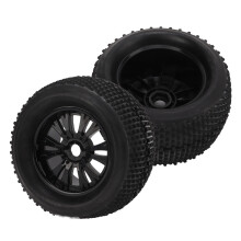 Rubber Tyre Tire RC Wheels And Tires Off Road Car Buggy Wheel Rim HEX 12mm Foam Inserts High Wear Resistant Long Lasting Knobby Tires Durable Lightwei