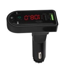 Premium-Bluetooth-Adapter fürs Auto mit AUX-Eingang, Freisprechfunktion, Sprachsteuerung, FM-Radioübertragung, kristallklarer Audioqualität, zwei
