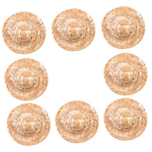 8 pieces straw hats Handwoven mini hats for dolls DIY craft projects props for doll decoration and craft ideas