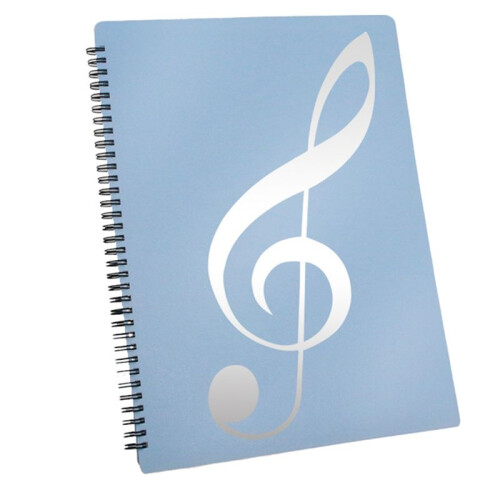 Pochette pour partitions, capacité de 60 pages, format Lettre/A4, inscriptible et détachable (bleu)