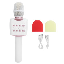 Microfone de karaokê sem fio Bluetooth, módulo Bluetooth de alta qualidade integrado, botões multifuncionais, alto-falantes de alcance total, som
