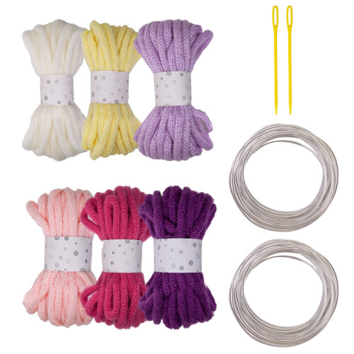 Corde tressée creuse en Polyester, 6 rouleaux,-Combinaison 3