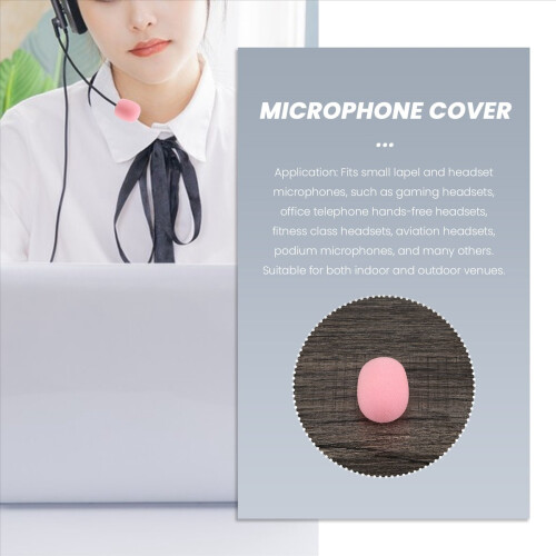 10 Pack Lapel Headset Microphone Windscreen, Sponge Foam Cover Mini Size Lavalier Windscreen Pink 2