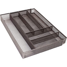 Coolpeen Cutlery Tray, Expandable Utensil Holder, Metal Mesh, Extendable up to 57 Compartments, 29.546.5 x 43.5 cm, Brown