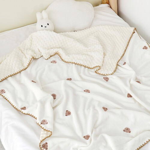 Couverture en velours de lait doux-Petit ours 100 115cm 1