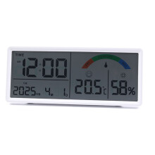 Horloge numérique à piles avec fonction de surveillance de-Blanc