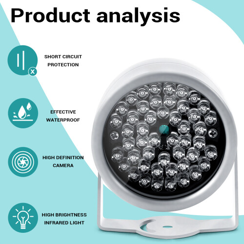 48 LED IR Infrared Night Vision Security Camera CCTV DC12V Silver 1