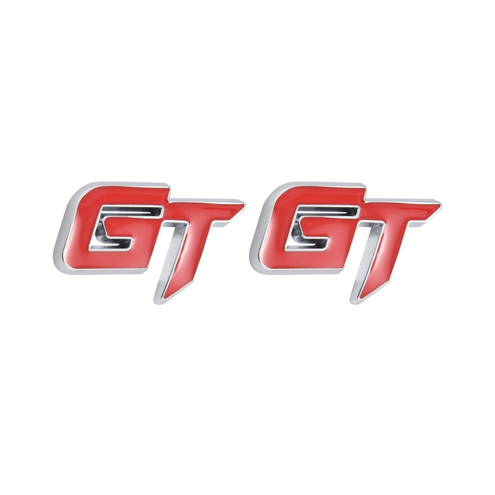 2X 3D Gt Logo Car Sticker Fashion Car Decor Sticker For Ford Mustang Focus 2 3 Fiesta Ranger Mondeo Mk2 + Red/Silver 4712949423593