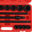 21PC 3/4 inch 19-50mm Drive Deep Impact Socket Set 5