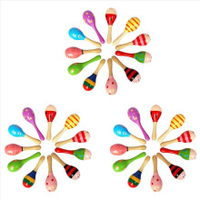 Conjunto de 30 Chocalhos Maraca de Madeira para Crianças - Brinquedo Musical de Percussão - Ideal para Crianças a partir de 36 Meses