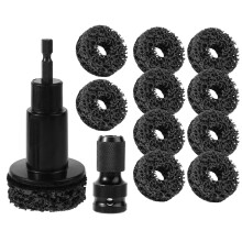 Wheel Hub Cleaning Tool, Wheel Stud Cleaner, Brake Hub Cleaning Kit, Stud with 10 Head, Grinding Maintenance Cleaner Kit