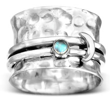 Retro rings made of 925 sterling silver for women, round cut, turquoise, wedding jewelry, gifts, sizes 6–13–7–7.