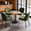 (GREEN, 2pcs) Spring Cushion Dining Chairs Thick Pad Advanced Breathable Linen Fabric 6