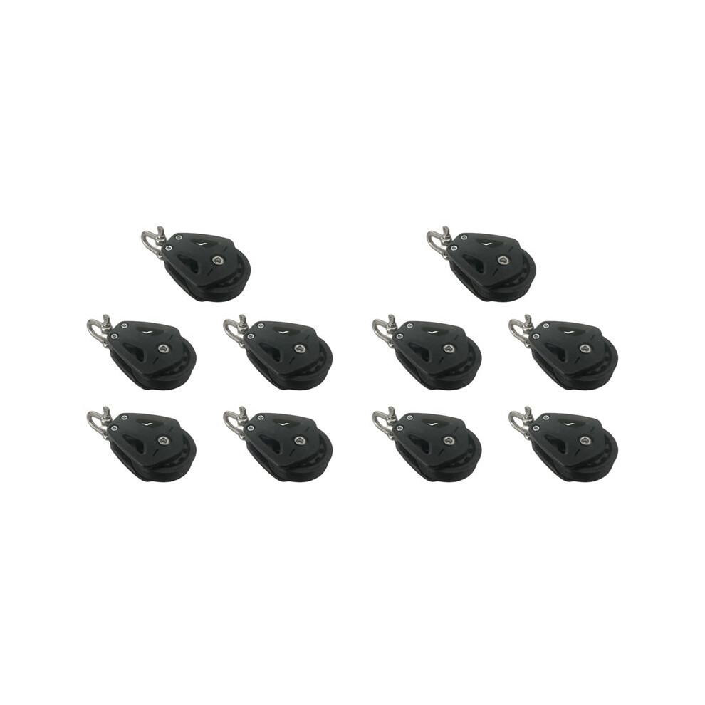 10X High Load Sheave Block Universal-Head Single Pulley Swivel Shackle Sailboat Plain Bearing Block Rope 4712282811880
