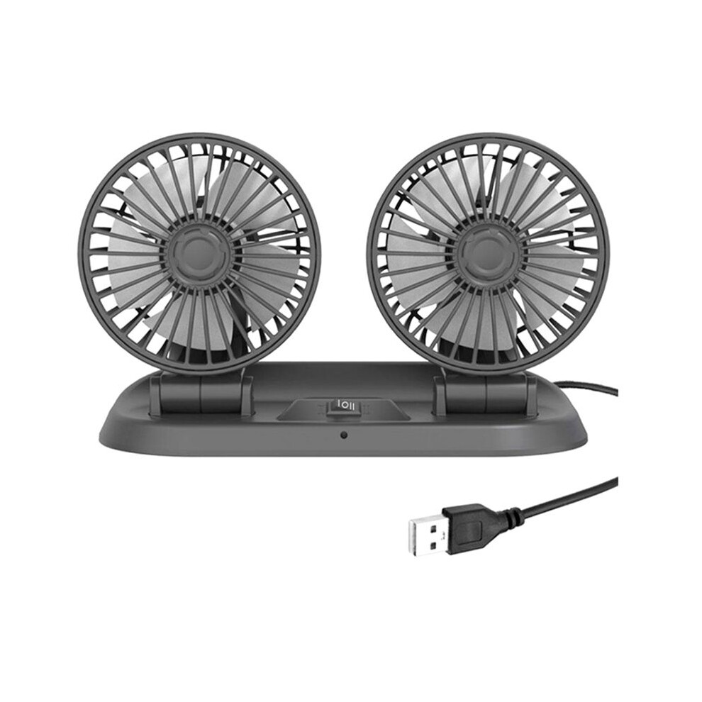Car Fan Truck Strong Wind Usb Interface Multi-Function Double-Headed Electric Fan Black 6133869954680