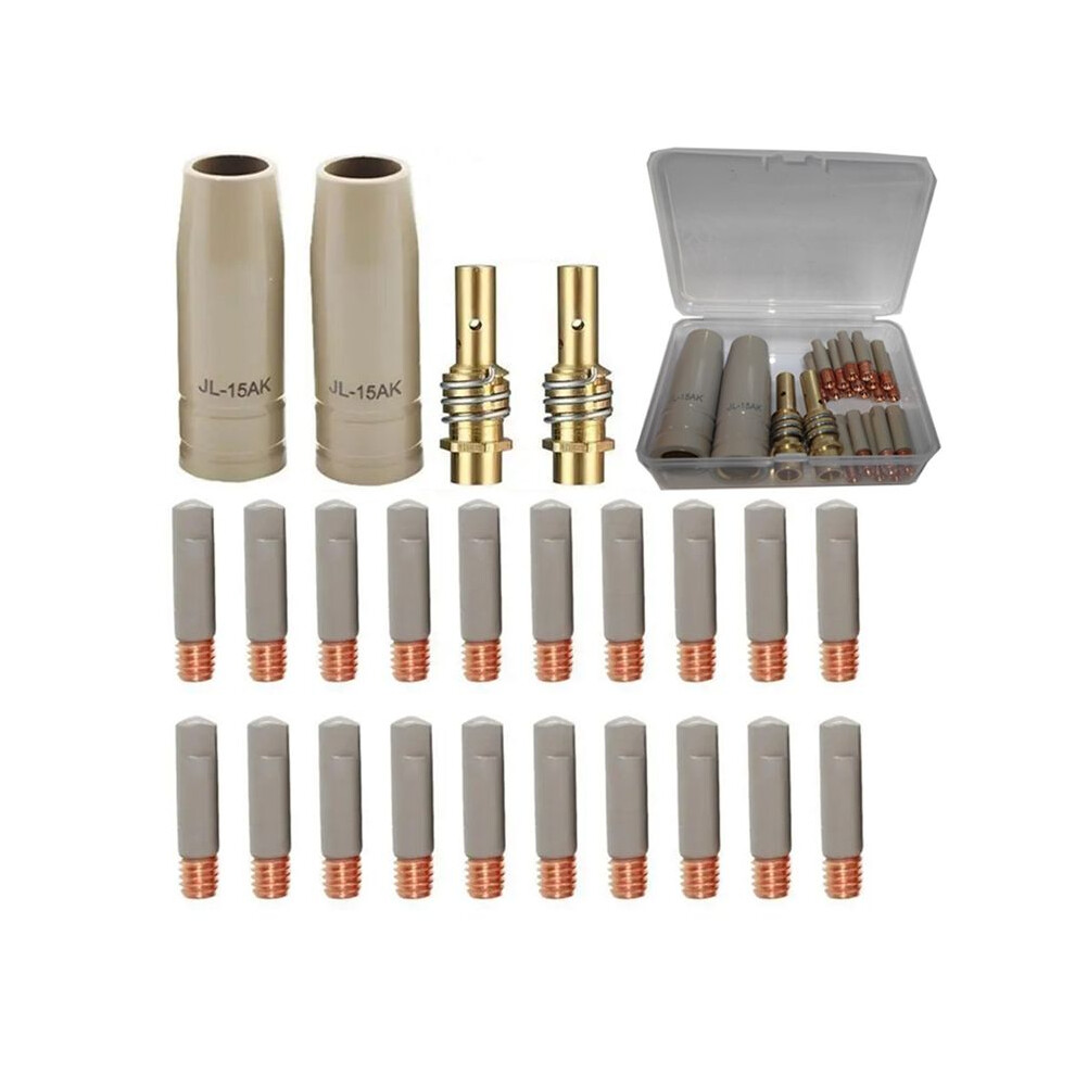 24Pcs/Set Coating Protection Nozzle Mig Torch Gas Nozzle Tip Holder For 15Ak Mig Mag Welding Torch 1Mm 4713341930689