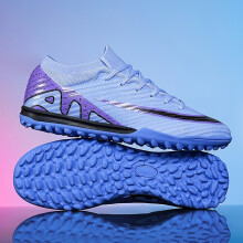 (Purple TF, 45) Mid-top New Men Soccer Shoes Cleats Hot-selling Non-Slip FG/TF Football Boots High-quality Match Sneakers Futsal Indoor High-Qualit