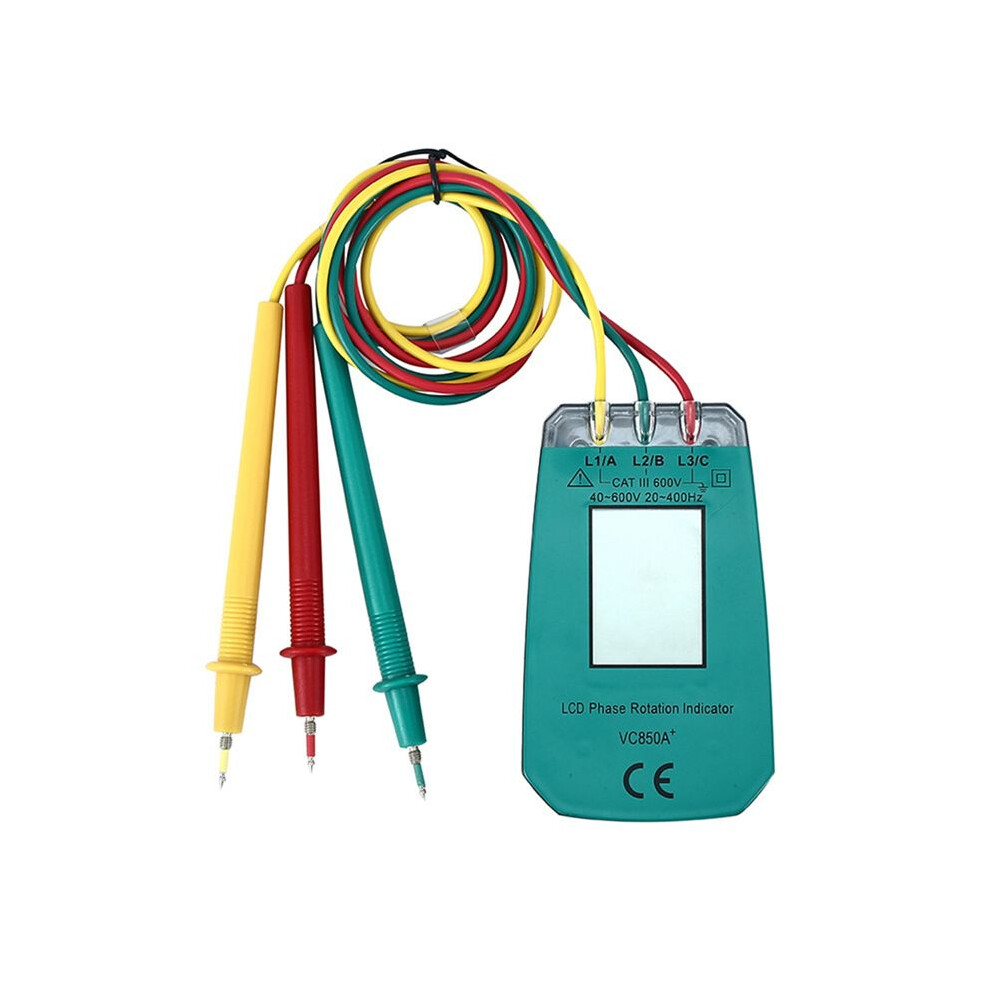 3 Phase Tester Digital Phase Indicator Detector Led Phase Sequence Meter Voltage Tester 40V-600V Ac 6132295004273