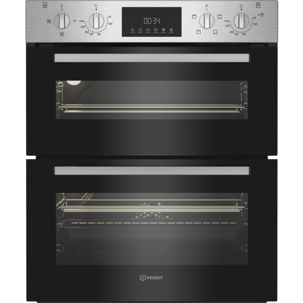 Indesit Built Under Electric Double Oven - Stainless Steel - A/A Rated